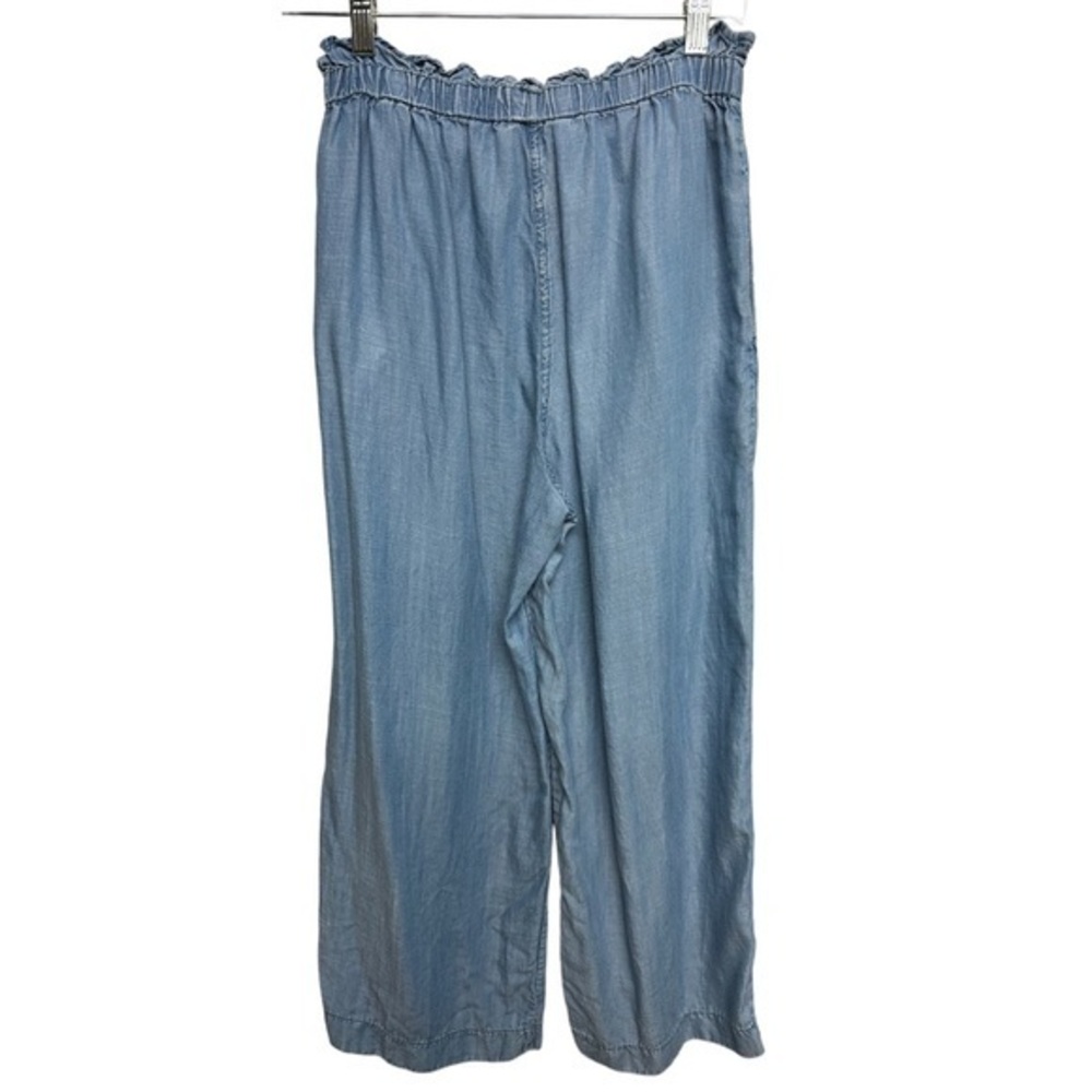 Ellison Women's Size S Tencel Trouser Wide Leg Pants Stretch Paper Bag Waist